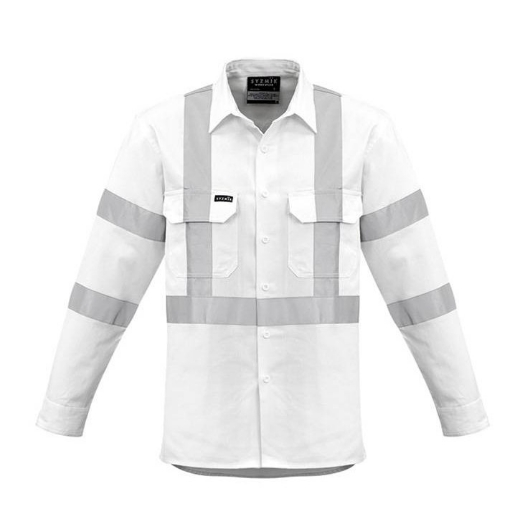 Picture of Syzmik, Shirt, Long Sleeve, Nighttime Road, Cotton Drill, Bio-Motion Tape