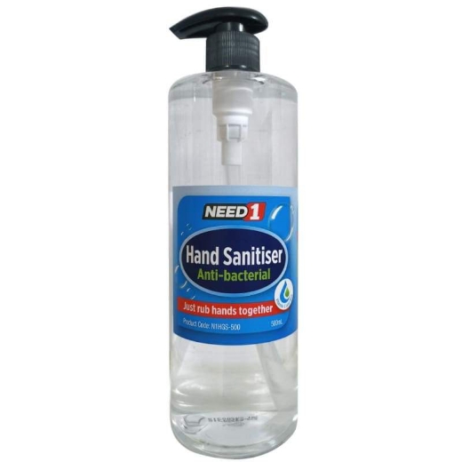 Picture of Need 1 Anti-Bacterial Hand Sanitiser Gel Pump Bottle 500ml