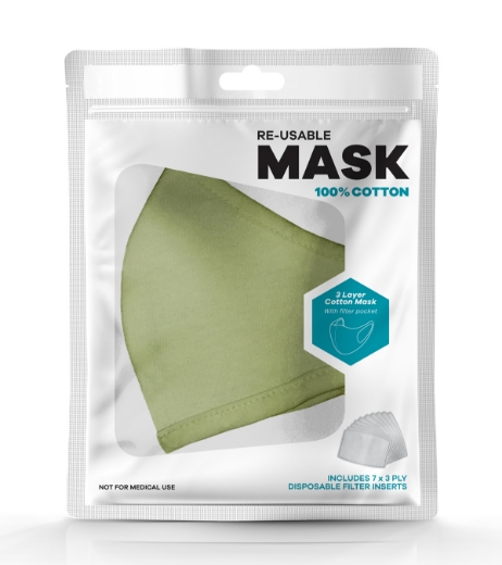 Picture of 3-Ply Mask with Pocket for Filter Insert (includes 7 x filters)