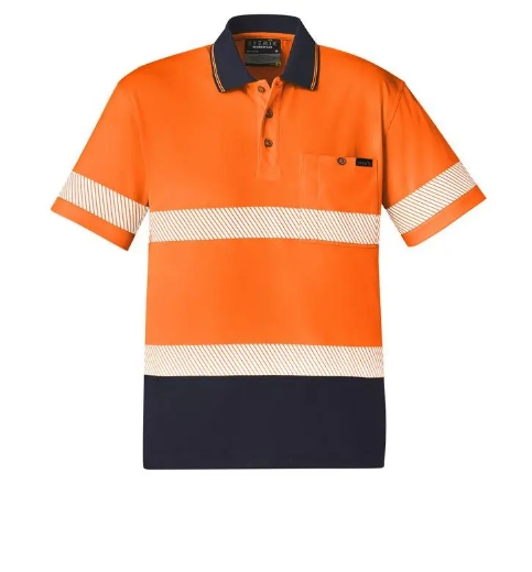 Picture of Syzmik, Unisex Hi Vis Segmented S/S Polo - Hoop Taped