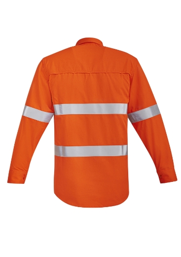 Picture of Syzmik, Mens Orange Flame HRC 2 Hoop Taped Open Front Spliced Shirt