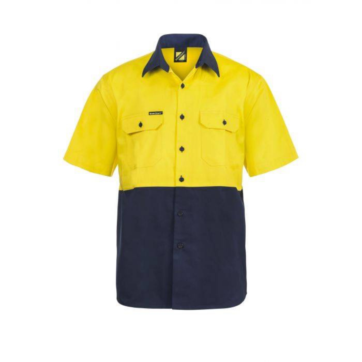 Picture of WorkCraft, Hi Vis Two Tone Short Sleeve Cotton Drill Shirt