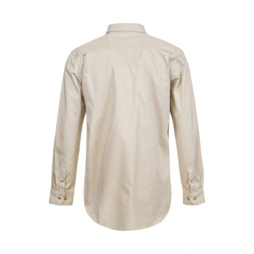 Picture of WorkCraft, Lightweight Long Sleeve Half Placket Cotton Drill Shirt W Contrast Buttons