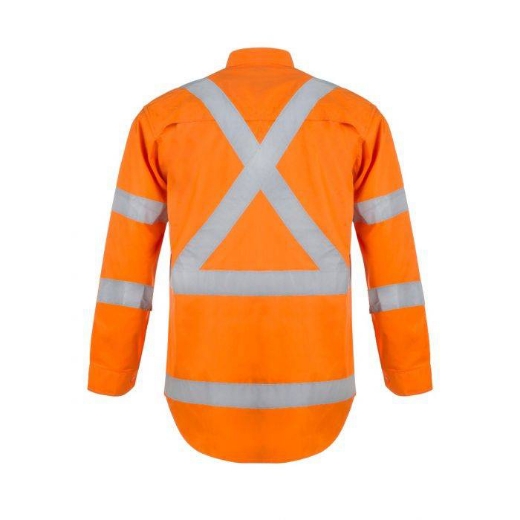 Picture of WorkCraft, Hi Vis Long Sleeve Shirt W X Pattern And CSR Reflective Tape -Night Use Only