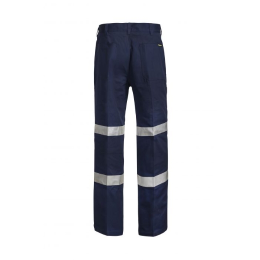 Picture of WorkCraft, Classic Single Pleat Cotton Drill Trouser W CSR Reflective Tape