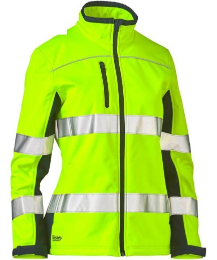 Picture of Bisley,Women's Taped Two Tone Hi Vis Soft Shell Jacket