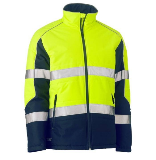 Picture of Bisley, Taped Hi Vis Puffer Jacket With Stand Collar