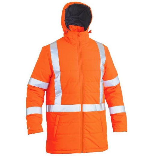 Picture of Bisley, Taped Hi Vis Puffer Jacket With X Back