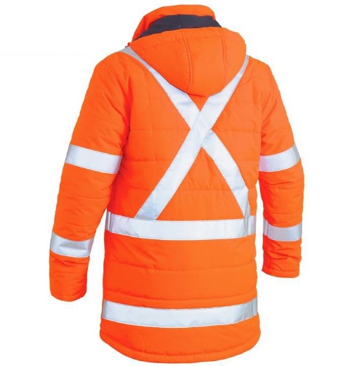 Picture of Bisley, Taped Hi Vis Puffer Jacket With X Back