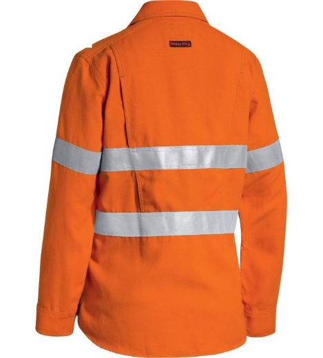 Picture of Bisley,Women's  Taped Hi Vis Lightweight FR Vented Shirt Tencate Tecasafe® Plus 580