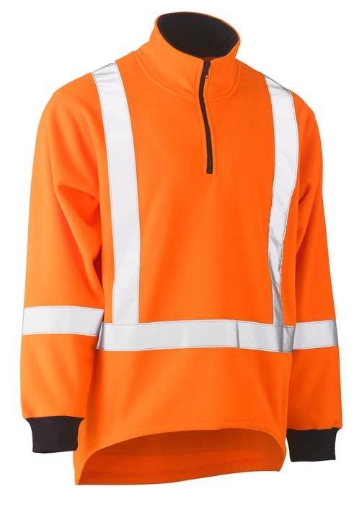 Picture of Bisley, Taped Ttmc  Hi Vis Polar Fleece Jumper With X Back