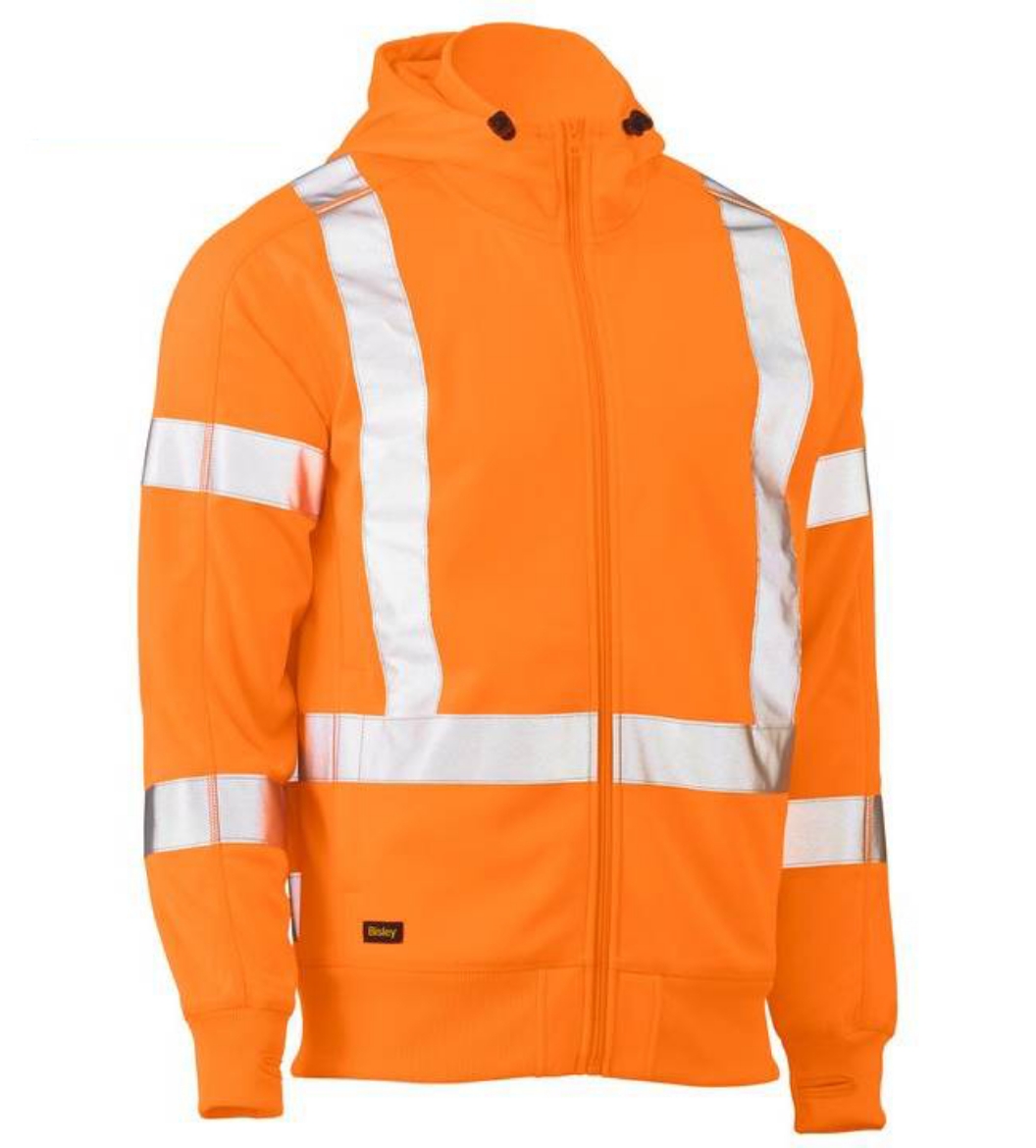 Picture of Bisley, X Taped Hi Vis Zip Front Fleece Hoodie