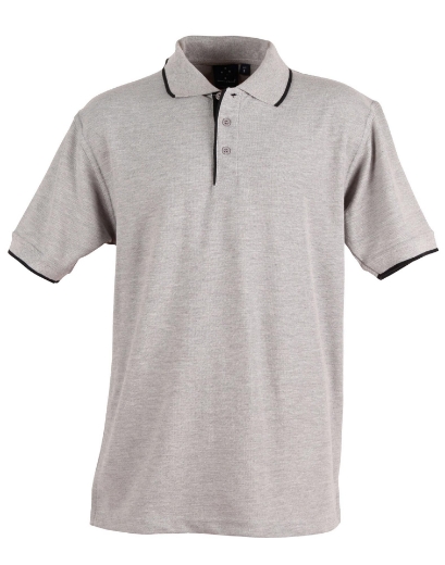 Picture of Winning Spirit, Mens S/L Pique Polo Contrast