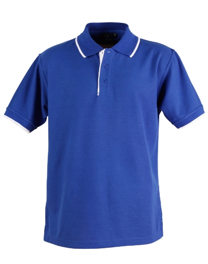 Picture of Winning Spirit, Mens S/L Pique Polo Contrast