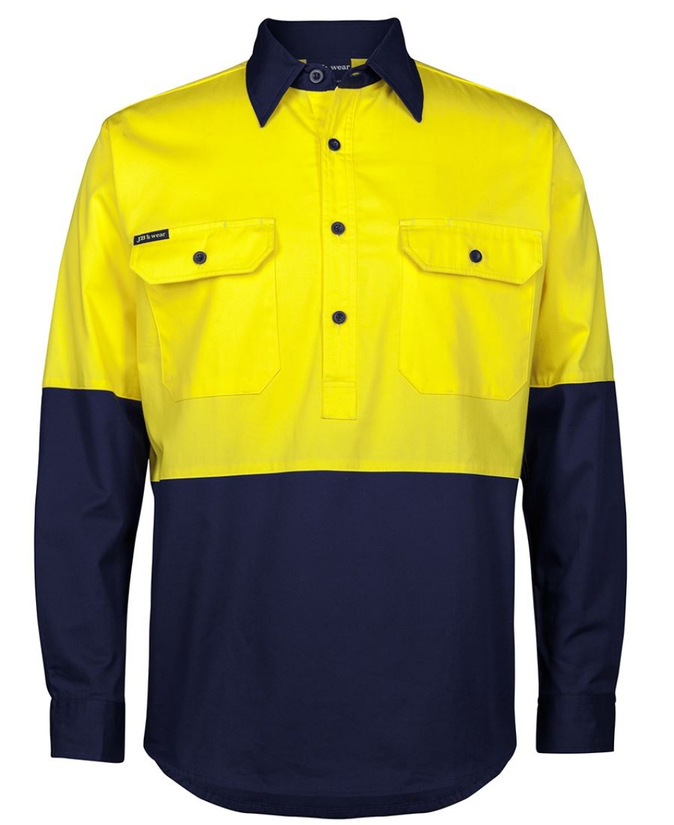 Picture of JB's Wear, HV Close Front L/S 150G Work Shirt