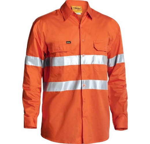 Picture of Bisley, Taped Hi Vis Cool Lightweight Drill Shirt