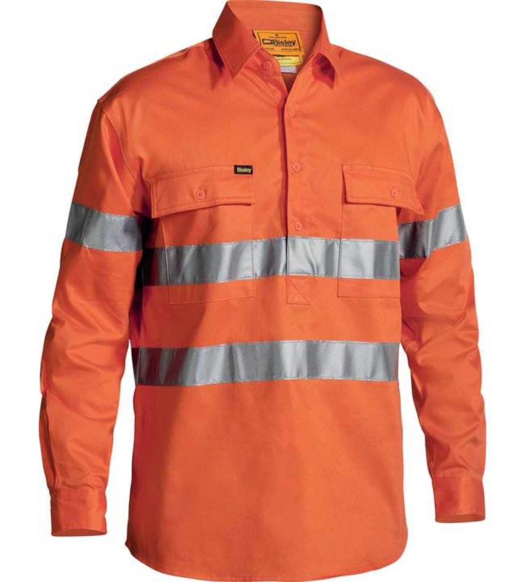 Picture of Bisley, Taped Hi Vis Closed Front  Drill Shirt