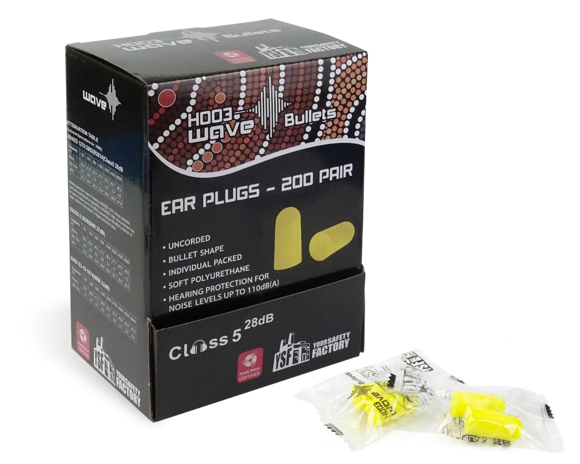 Picture of YSF Wave Bullet Earplugs, SLC80 28DB - Box 200 pairs