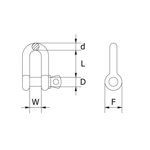 Picture of Beaver, Hot Dipped Galvanised Commercial Dee Shackles - Galvanised Size 6mm