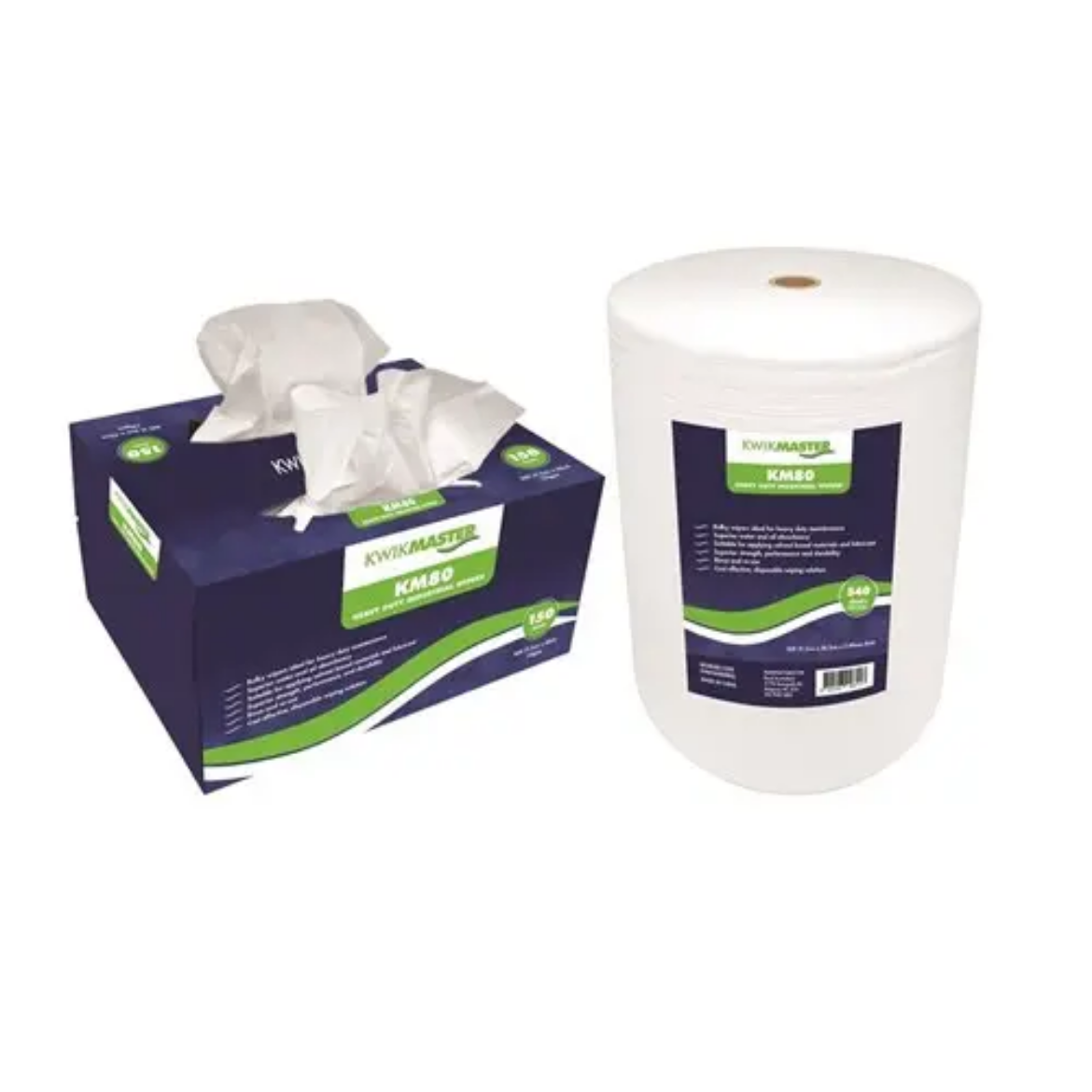 Picture of Frontier, Kwikmaster KM80 Industrial Wipers White 150 Sheets Per Box (4 per carton) - White